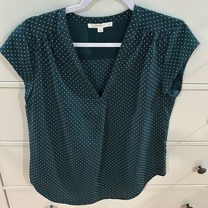 fun 2 fun Green Polka Dot Blouse Size Small